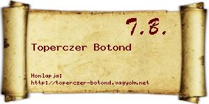 Toperczer Botond névjegykártya